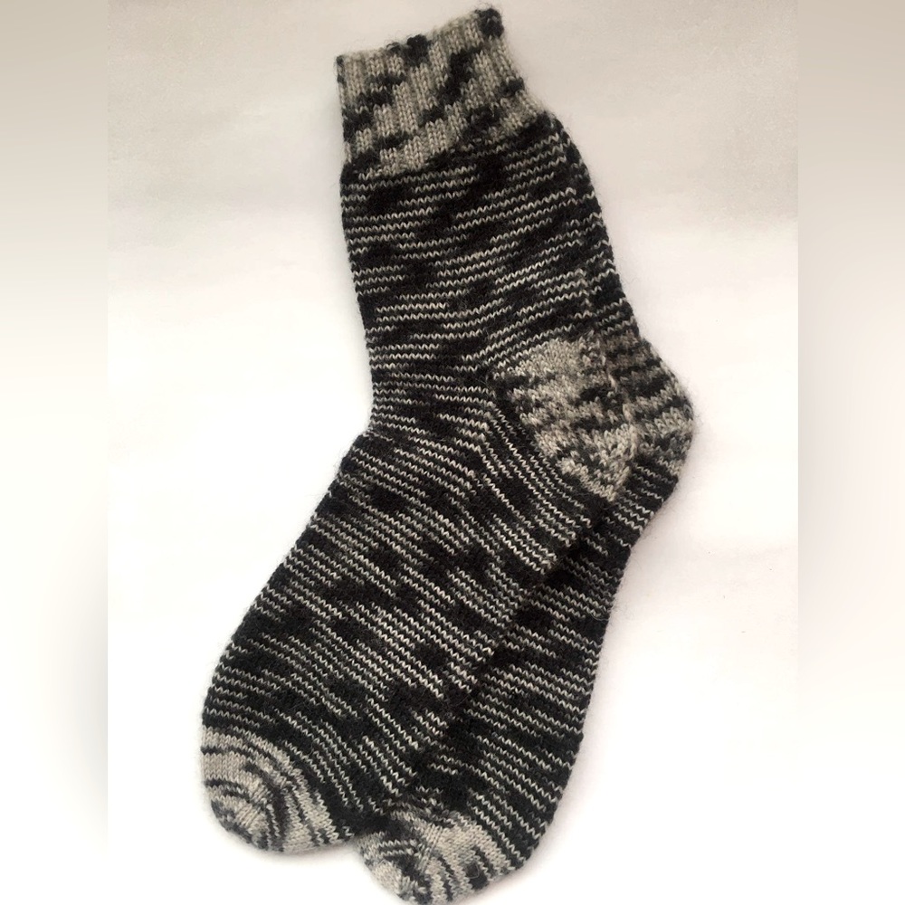 B&W Hand Knit Socks - Picture 2 of 2